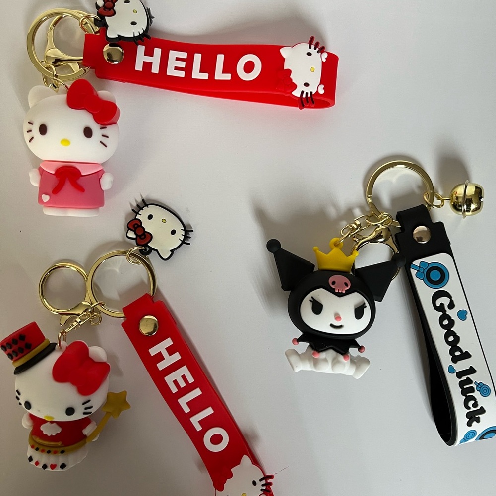 2pack cute keychain anime Hello kitty Adorable keychain key ring key purse